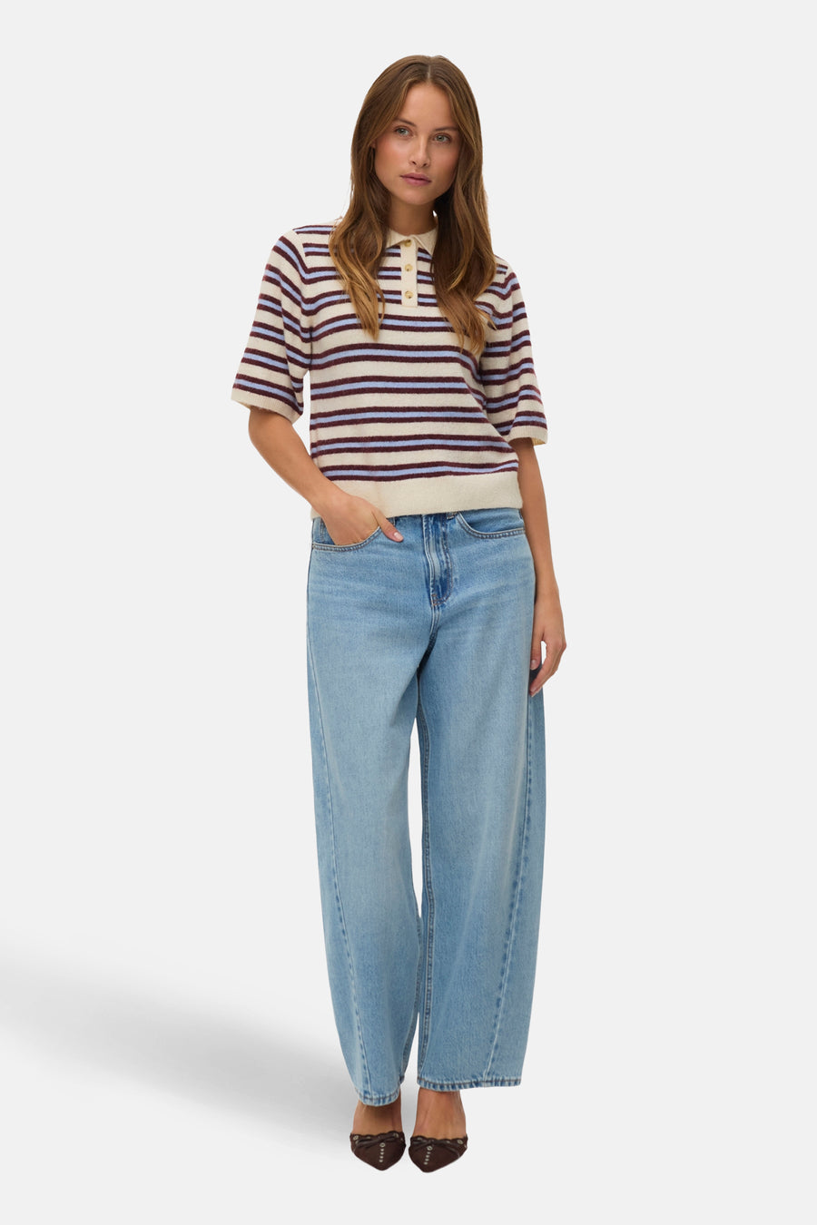 Pull à col en V - Multicolore