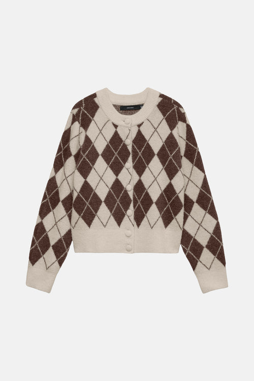 VMHALO LS O-NECK ARGYLE CARDIGAN EXP