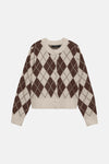 VMHALO LS O-NECK ARGYLE CARDIGAN EXP