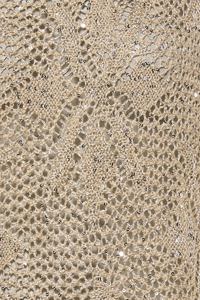 Pull beige de VERO MODA® en maille ajourée avec sequins argentés brillants.