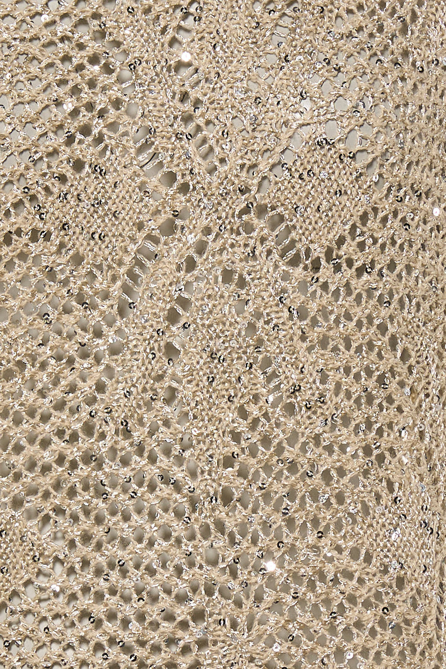 Pull beige de VERO MODA® en maille ajourée avec sequins argentés brillants.