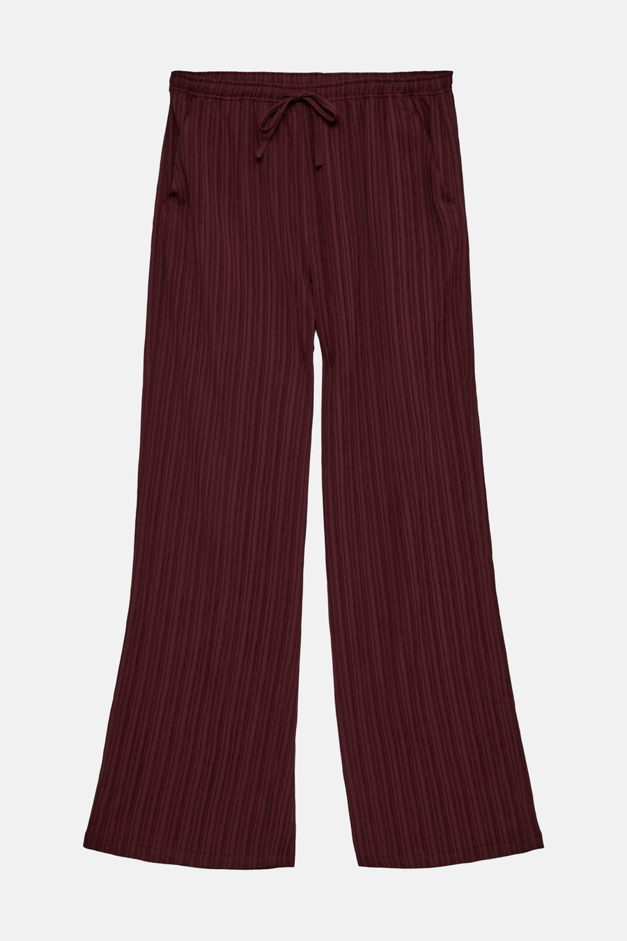Pantalon violet plissé de VERO MODA, avec cordon de serrage et poches latérales.