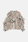 VMSABRINA LS O-NECK FLOUNCE TOP WVN EXP