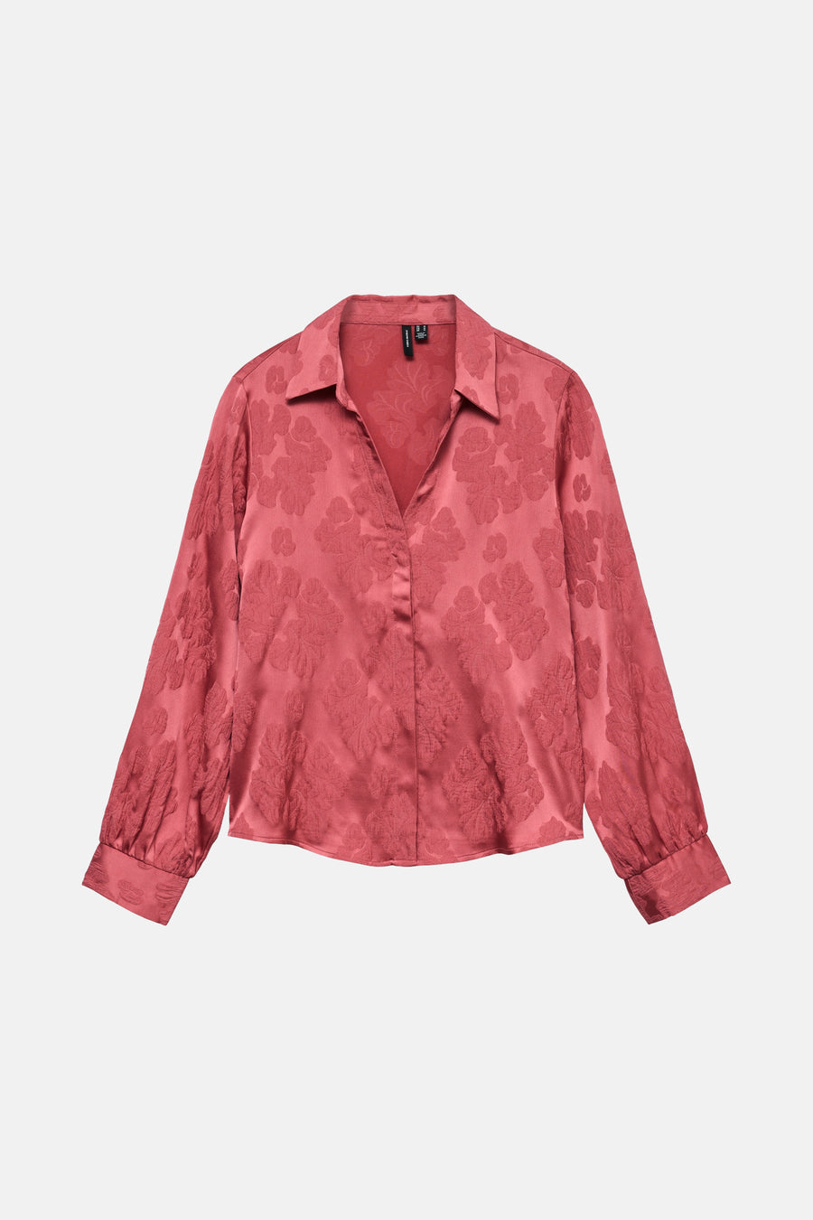 Chemisier rose à manches longues de VERO MODA avec motif floral en relief sur toute la surface