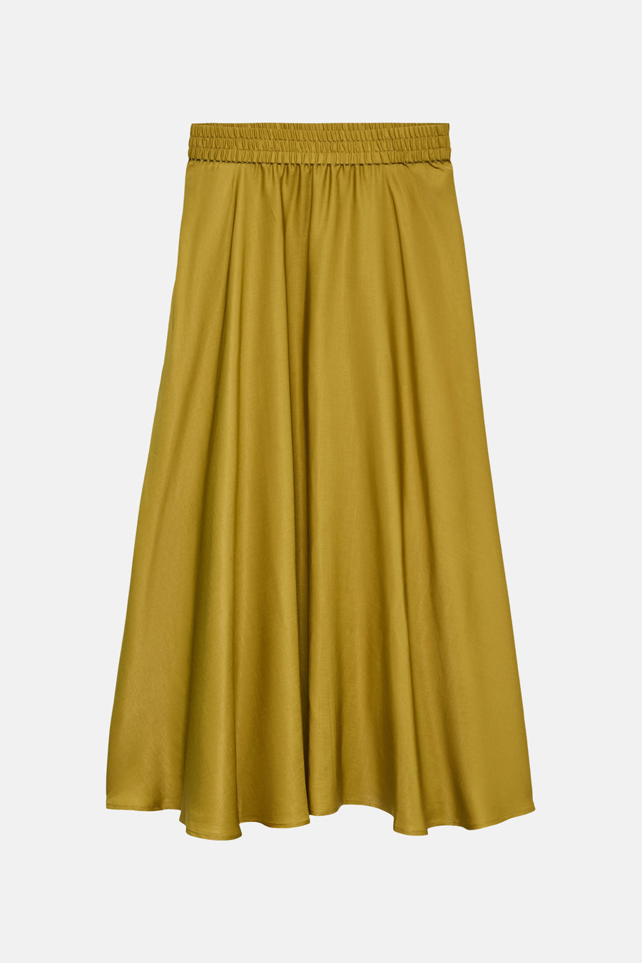 Jupe longue verte de VERO MODA® avec taille élastiquée et tissu fluide à plis doux.