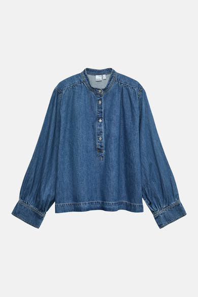 Blouse met lange mouwen - blauw