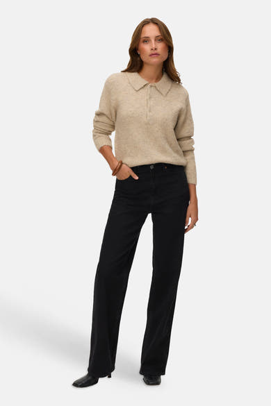 Pull col V beige - VERO MODA®