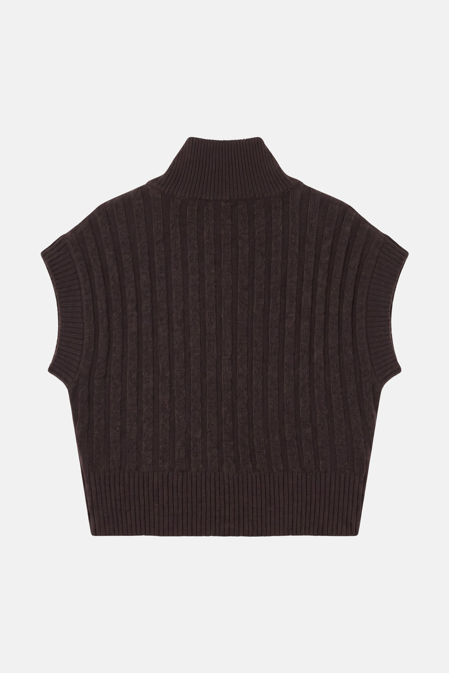 Gilet marron à col montant et maille côtelée VERO MODA®