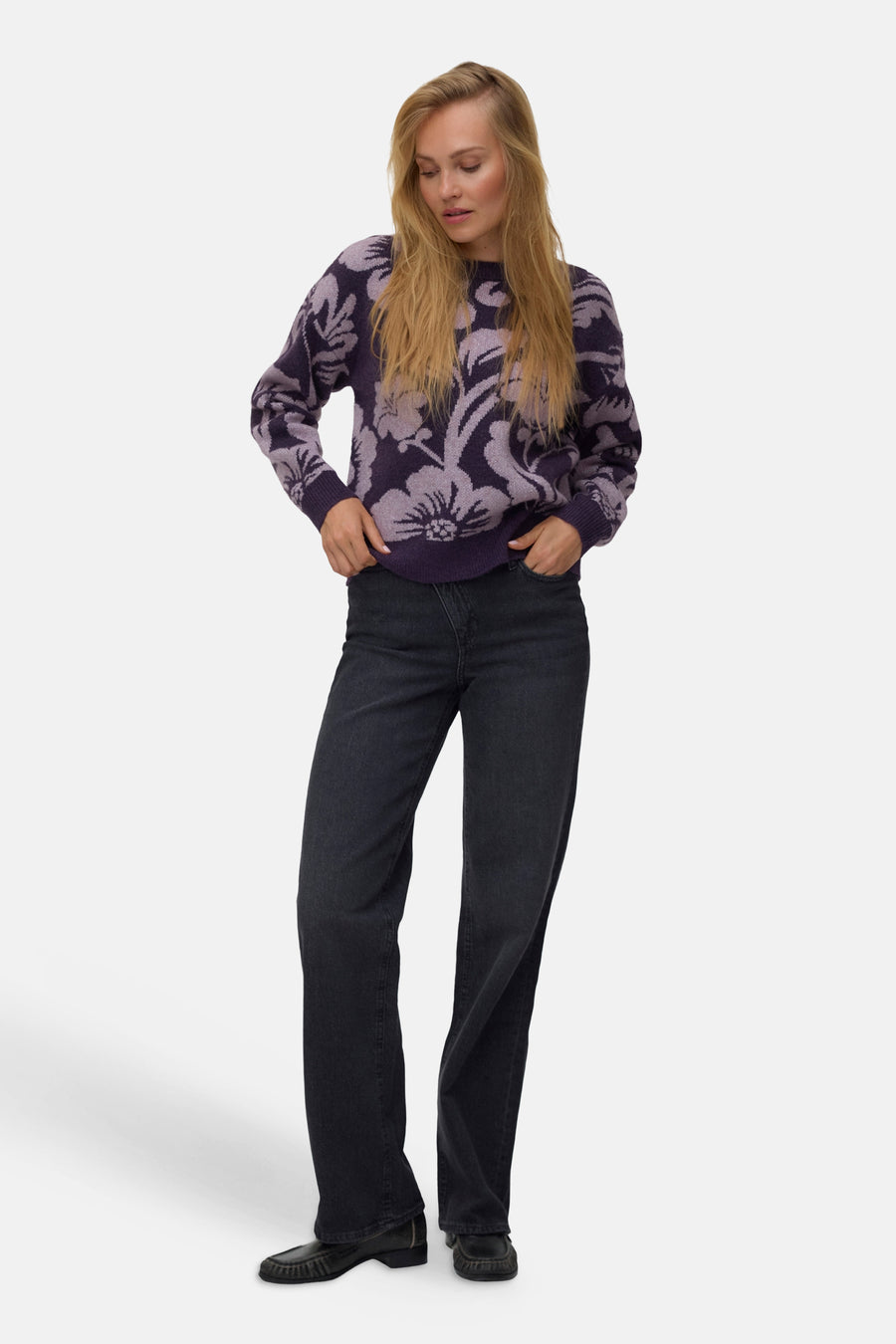 Pull col rond mauve - VERO MODA®