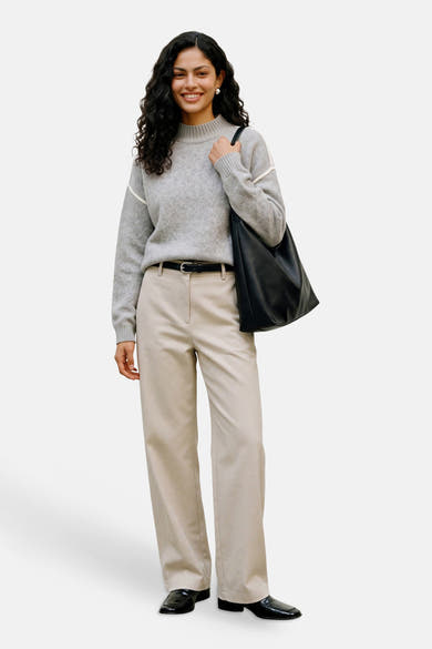 Pull met rolkraag - Light Grey Melange
