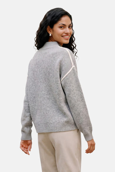 Pull met rolkraag - Light Grey Melange