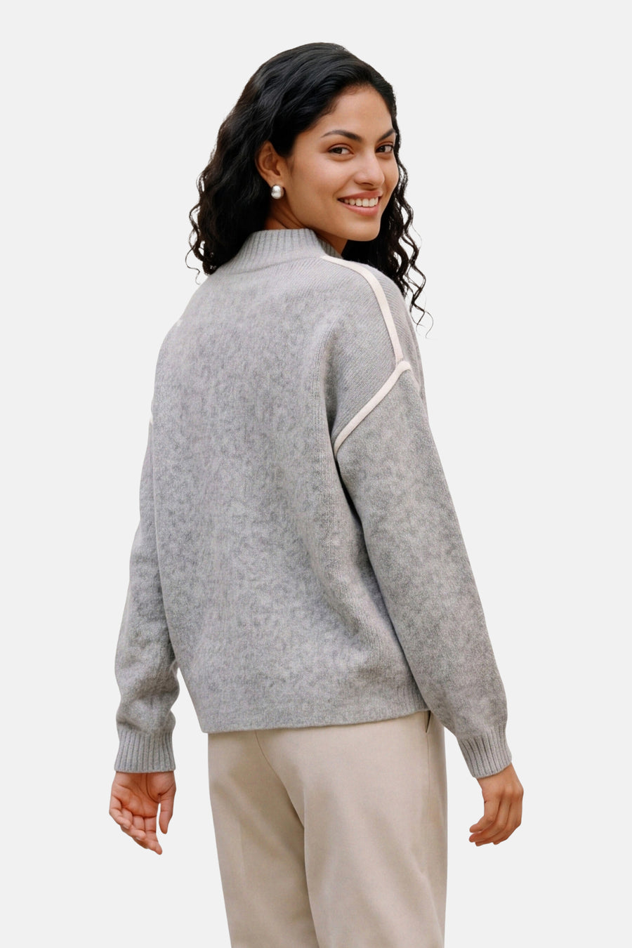 Pull met rolkraag - Light Grey Melange