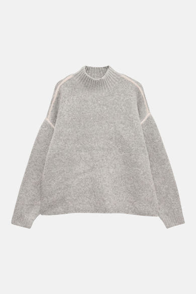 Pull met rolkraag - Light Grey Melange