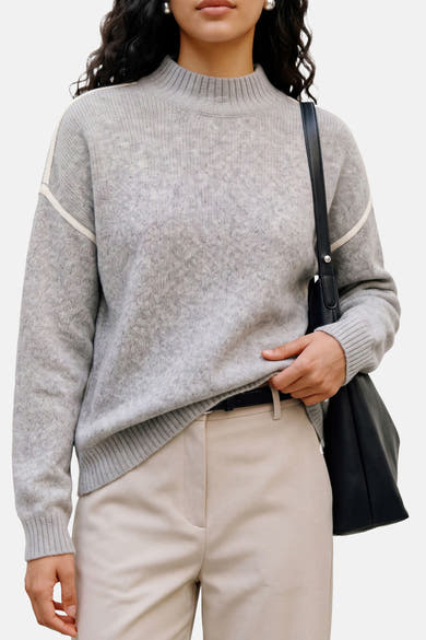 Pull met rolkraag - Light Grey Melange