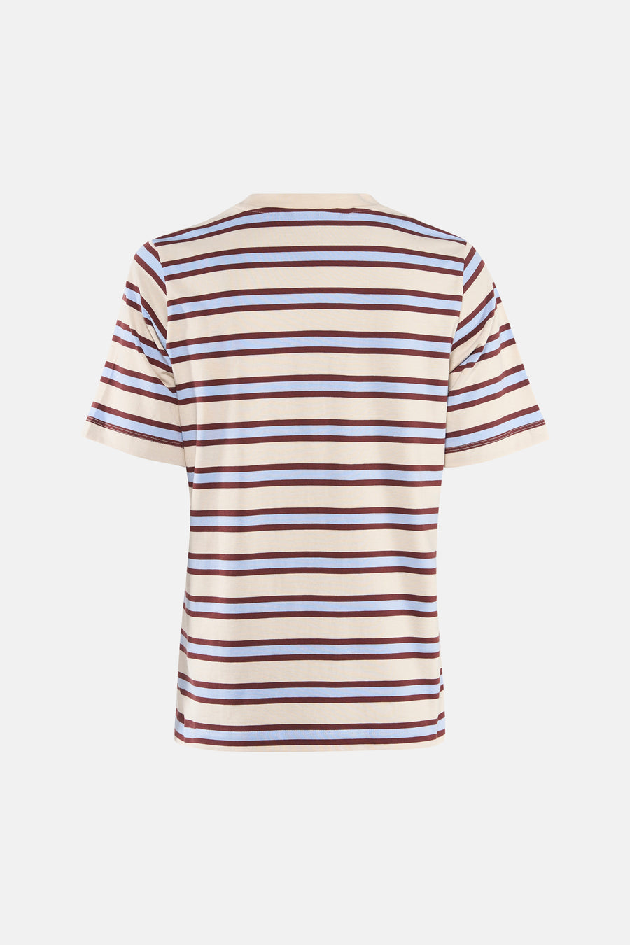 T-shirt à manches courtes multicolore de VERO MODA®, à rayures bordeaux et bleu clair.