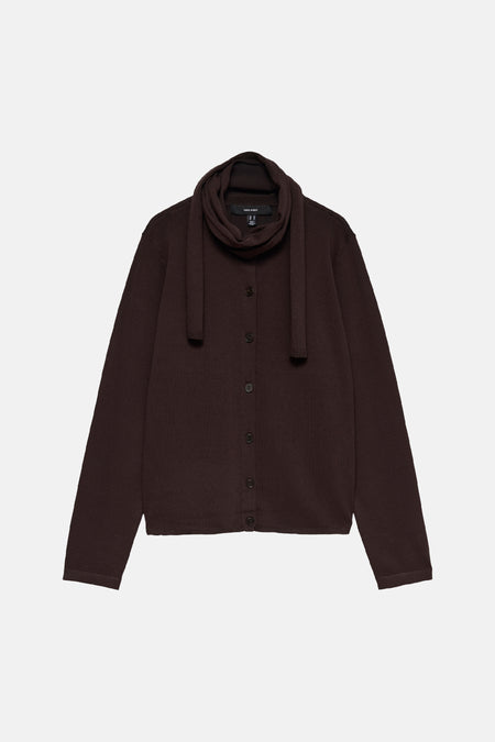 Cardigan brun à manches longues avec boutons et écharpe assortie, VERO MODA®