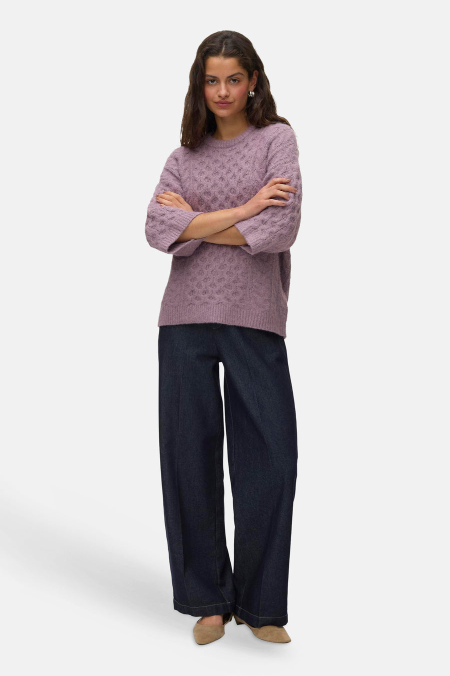 Dames tops pull korte mouw mauve - VERO MODA®