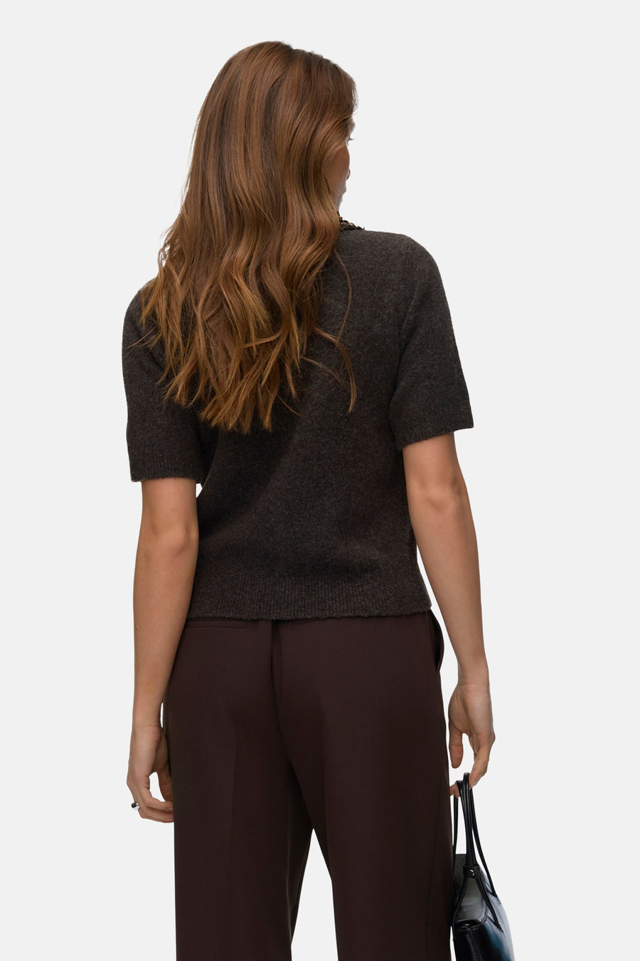Dames tops pull korte mouw brun - VERO MODA®