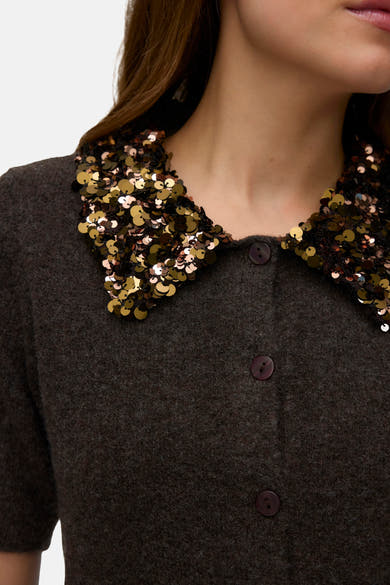 Dames tops pull korte mouw brun - VERO MODA®