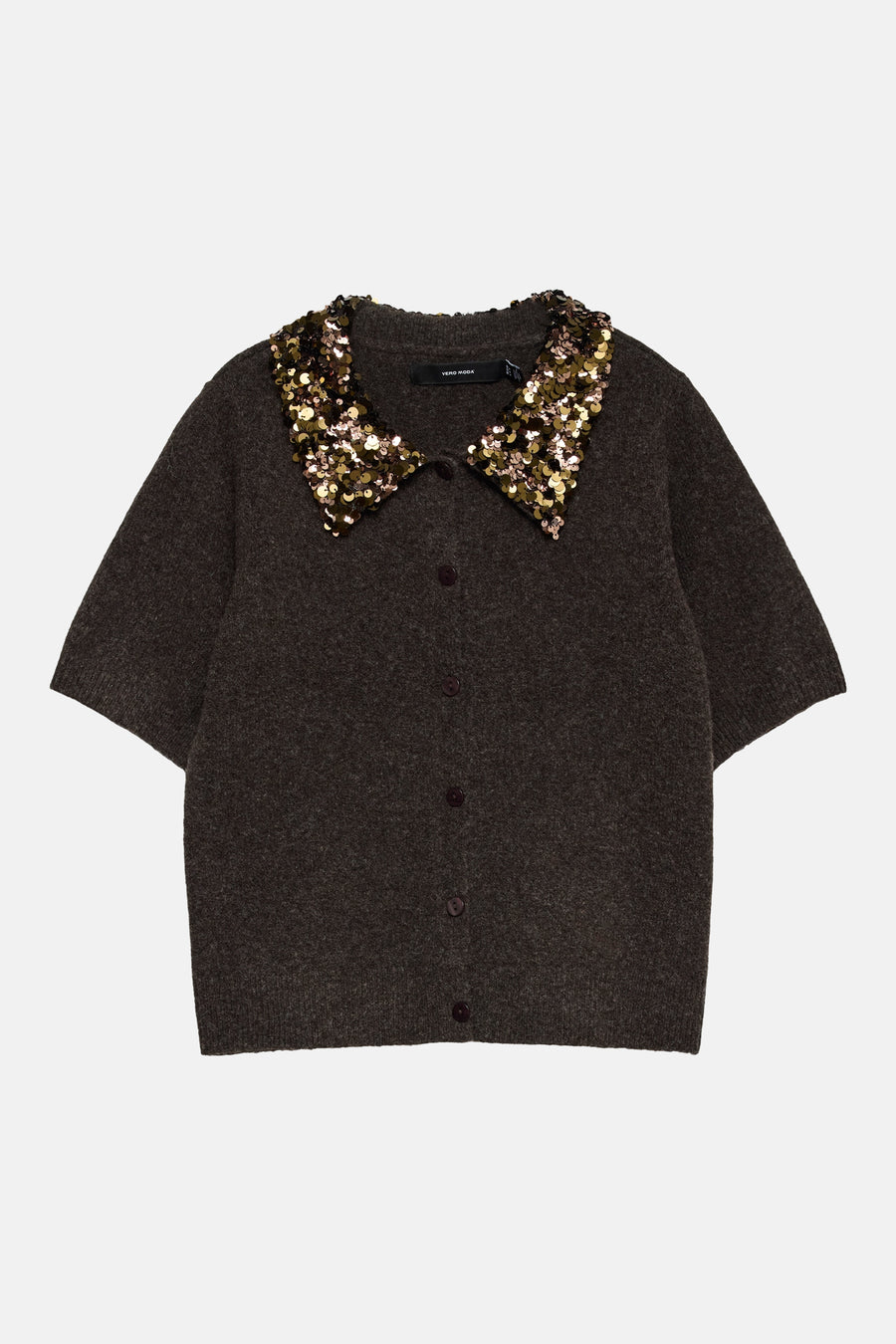 Dames tops pull korte mouw brun - VERO MODA®