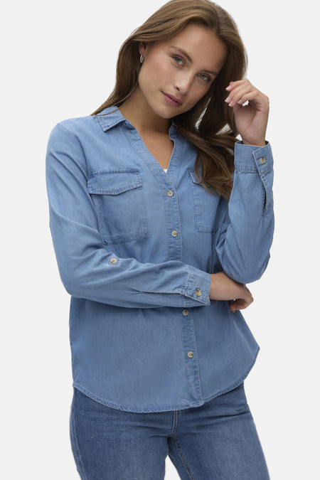 Hemd met lange mouwen - Medium Blue Denim