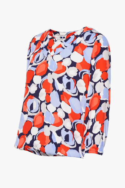 Chemisier 3/4 multicolore de Tom Tailor avec un motif graphique abstrait de cercles et tâches peintes.