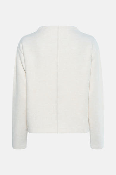 Pull à col rond écru de OPUS, en maille texturée, vue de dos.