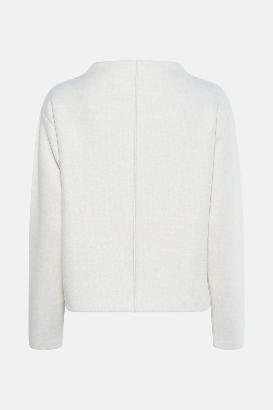 Pull à col rond écru de OPUS, en maille texturée, vue de dos.