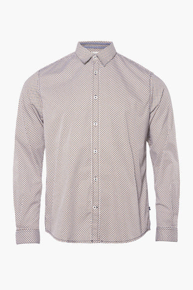 Chemise à manches longues multicolore de Tom Tailor, avec motif triangulaire, fermée par des boutons.