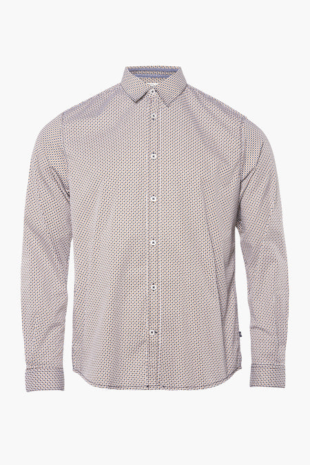 Chemise à manches longues multicolore de Tom Tailor, avec motif triangulaire, fermée par des boutons.