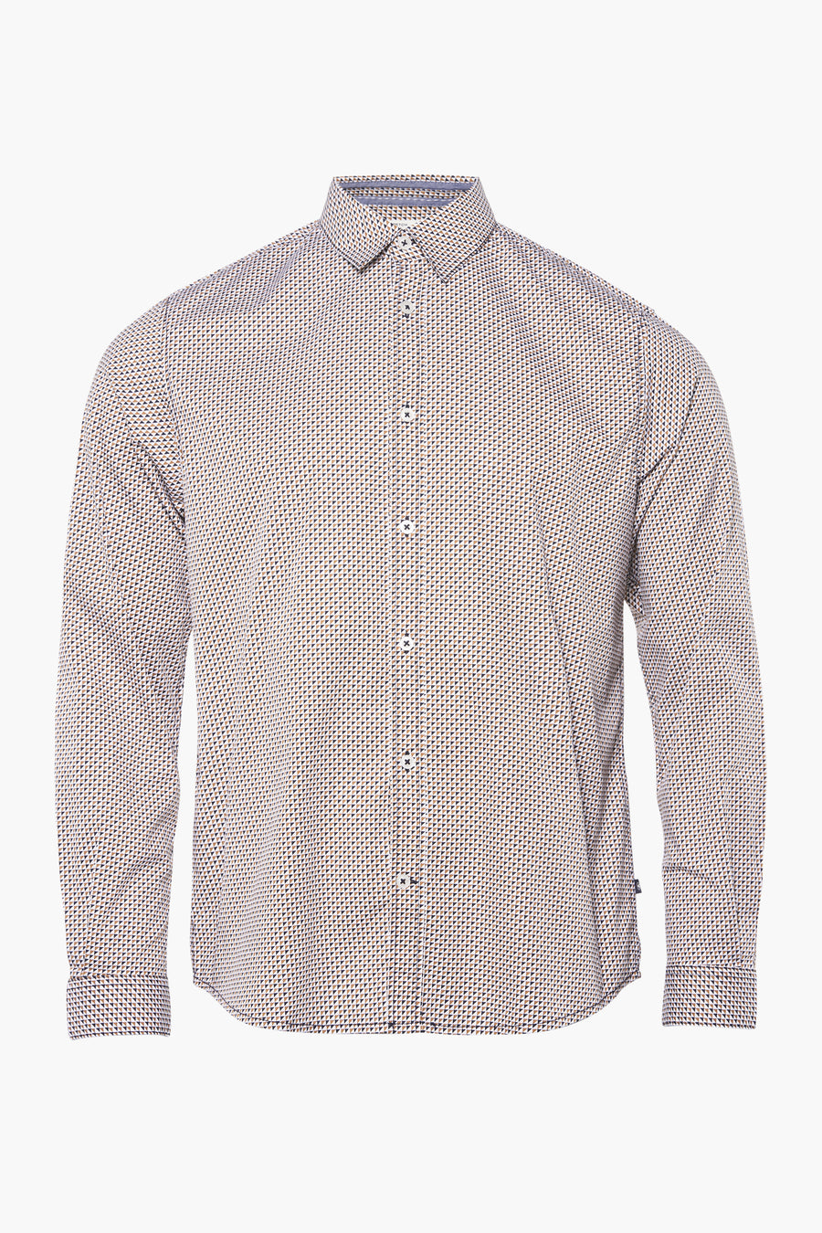 Chemise à manches longues multicolore de Tom Tailor, avec motif triangulaire, fermée par des boutons.