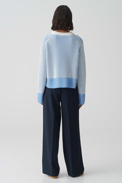 Pull col rond Bleu - OPUS