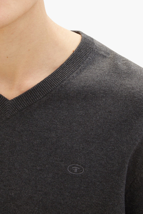 Pull col V Gris - Tom Tailor