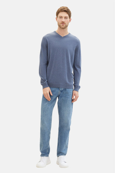 Pull col V Bleu - Tom Tailor