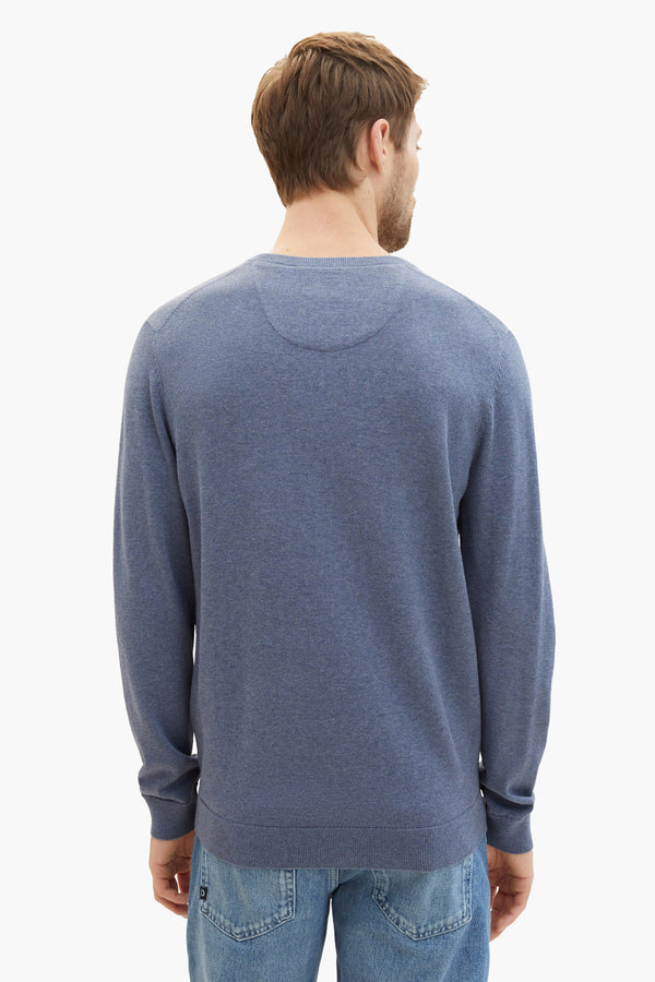Pull col V Bleu - Tom Tailor