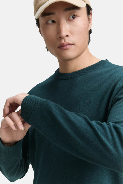 Pull col rond vert - Tom Tailor