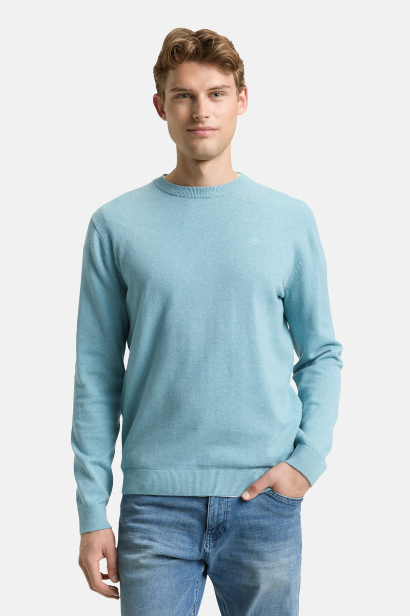 Pull met ronde hals - blauw