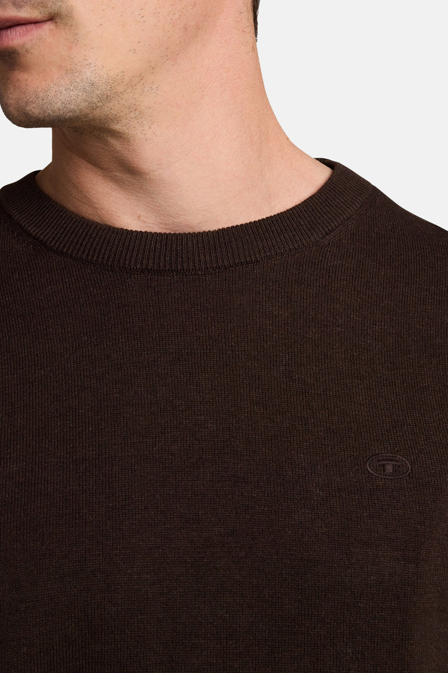 Pull col rond brun - Tom Tailor