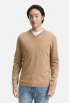 Pull col V beige - Tom Tailor