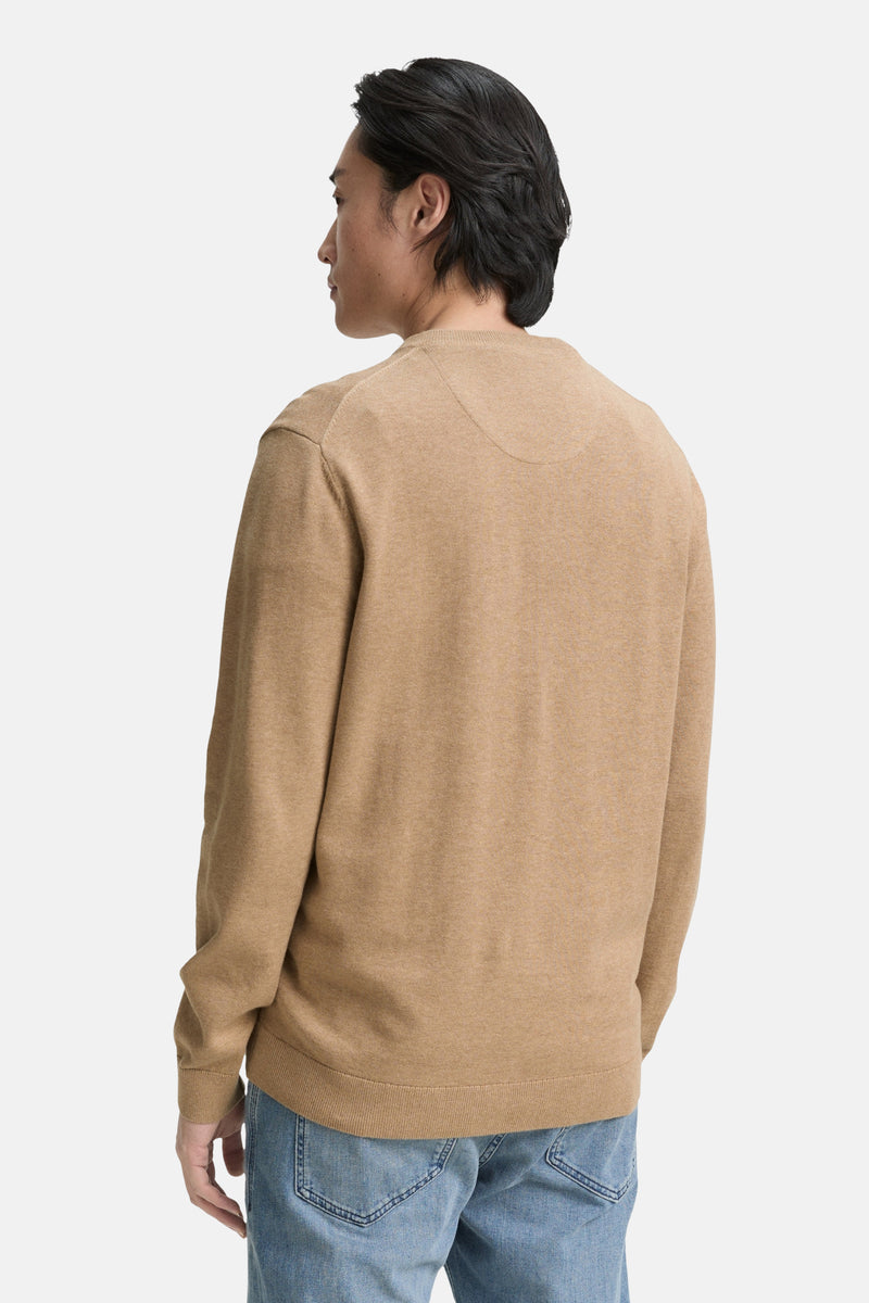 Pull à col en V - beige - Tom Tailor - 3