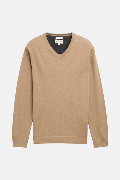 Pull à col en V - beige - Tom Tailor - 6