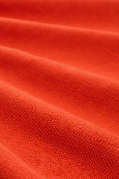 Pull à col rond orange de Tom Tailor, en maille côtelée avec un motif texturé subtil.