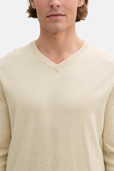 Pull col rond Beige - Tom Tailor