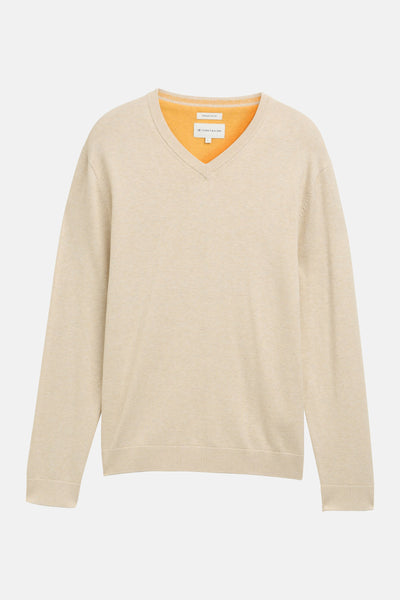 Pull col rond Beige - Tom Tailor