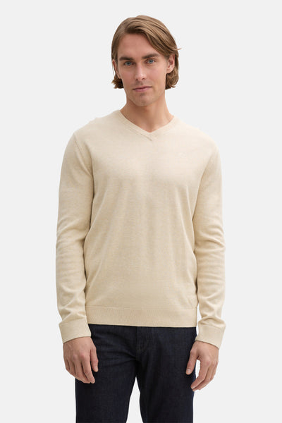 Pull col rond Beige - Tom Tailor