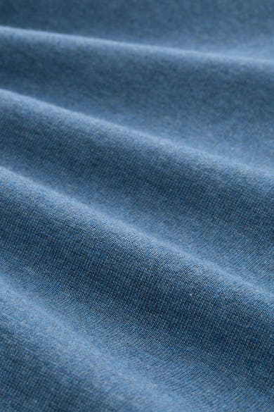 Ronde hals blauwe trui van Tom Tailor, in een getextureerd breisel met zachte plooien.