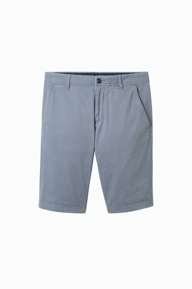 Korte blauwe katoenen short van Tom Tailor, met een subtiele patroontextuur.