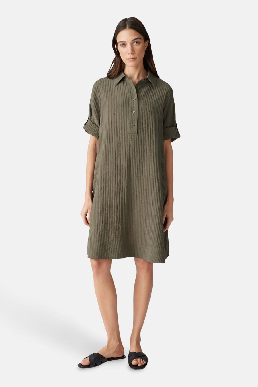 Kleedje met korte mouwen - khaki