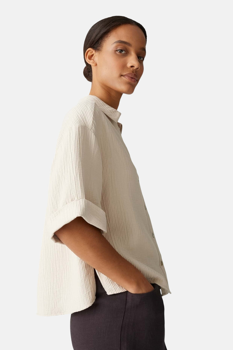 Hemd met korte mouwen - beige