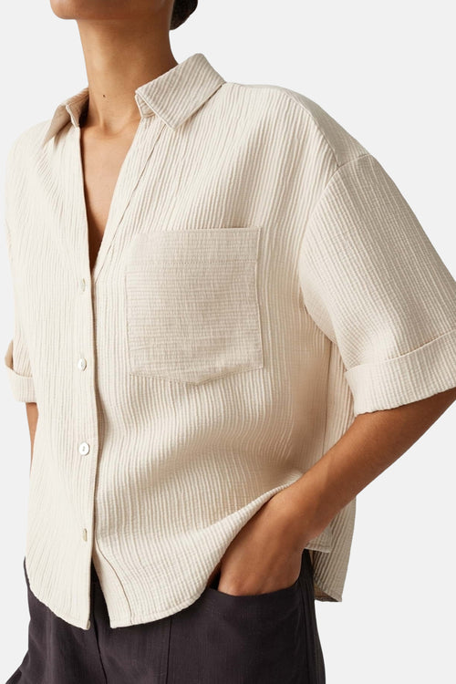 Hemd met korte mouwen - beige